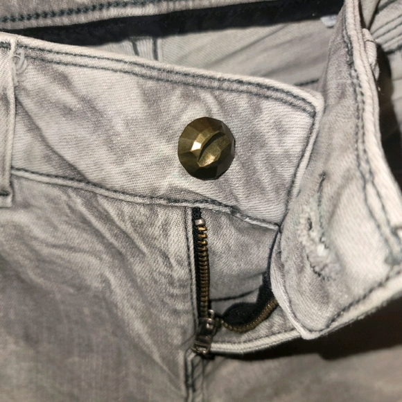 LIKE NEW Gray denim with patchwork - Picture 5 of 6